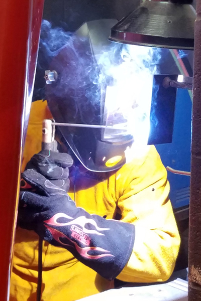 HCTC student welds metal
