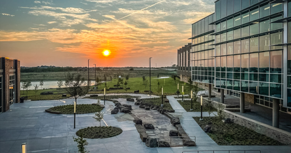  Sunset at Eagle Mountain High School courtyard