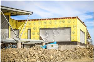 stone insulation on south side of Boswell high school