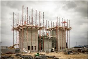 Rebar at Boswell High School construction site 