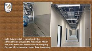 corridor tile and light fixtures