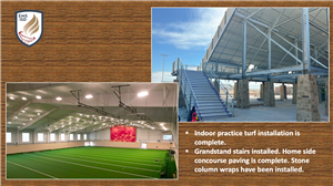 indoor practice turf installation is complete