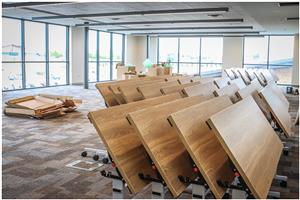 furniture being installed
