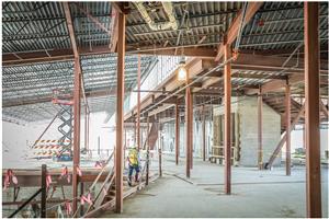 Iron work in admin building construction