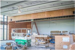 Ceiling being istalled