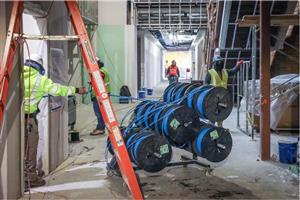 pulling technology cable in new admin building